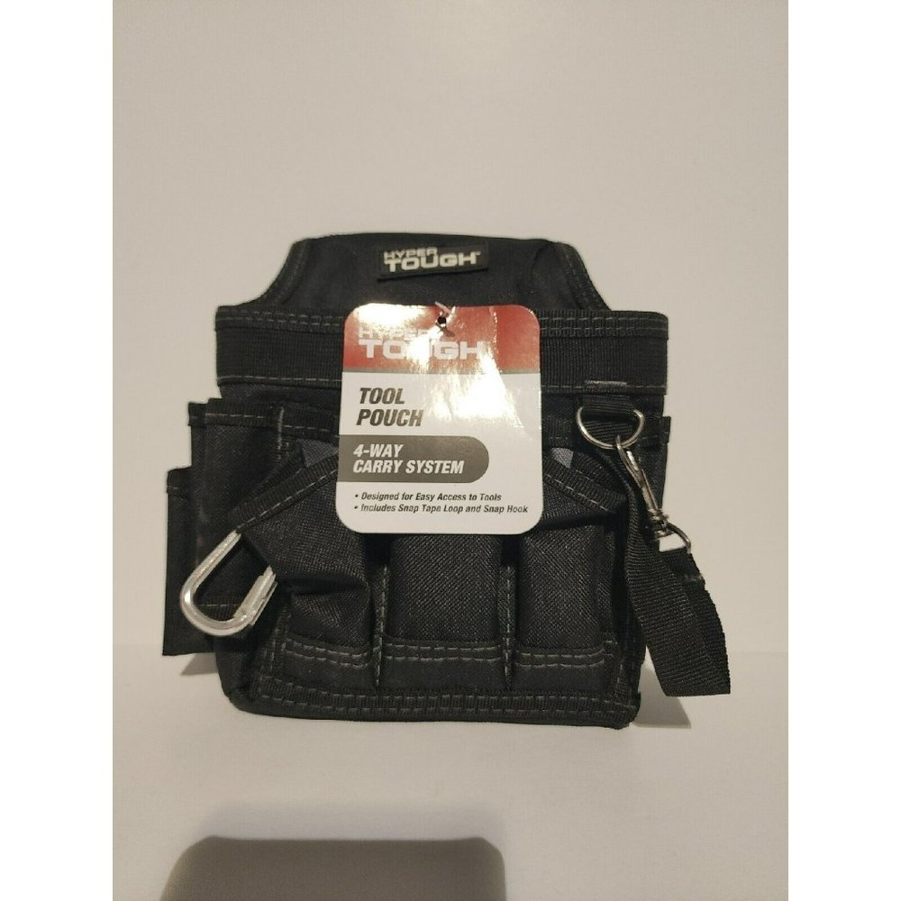 Hyper Tough Tool Pouch - 4 Way Carry System Includes Snap Tape Loop & Hook